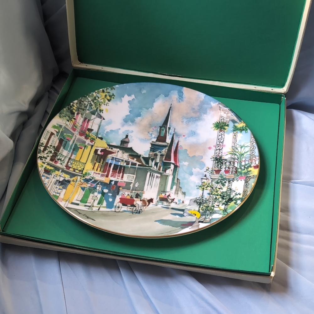 EUC Scenic Porcelain Plate  Royal Doulton French Quarter New Orleans 1976